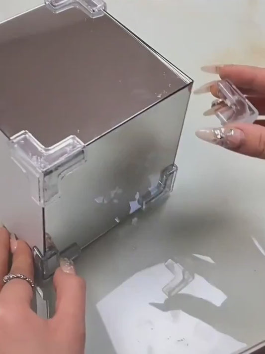 DIY Tulip LED Flower Cube Mirror Decorative Lamp (Multicolour) - HashWOW